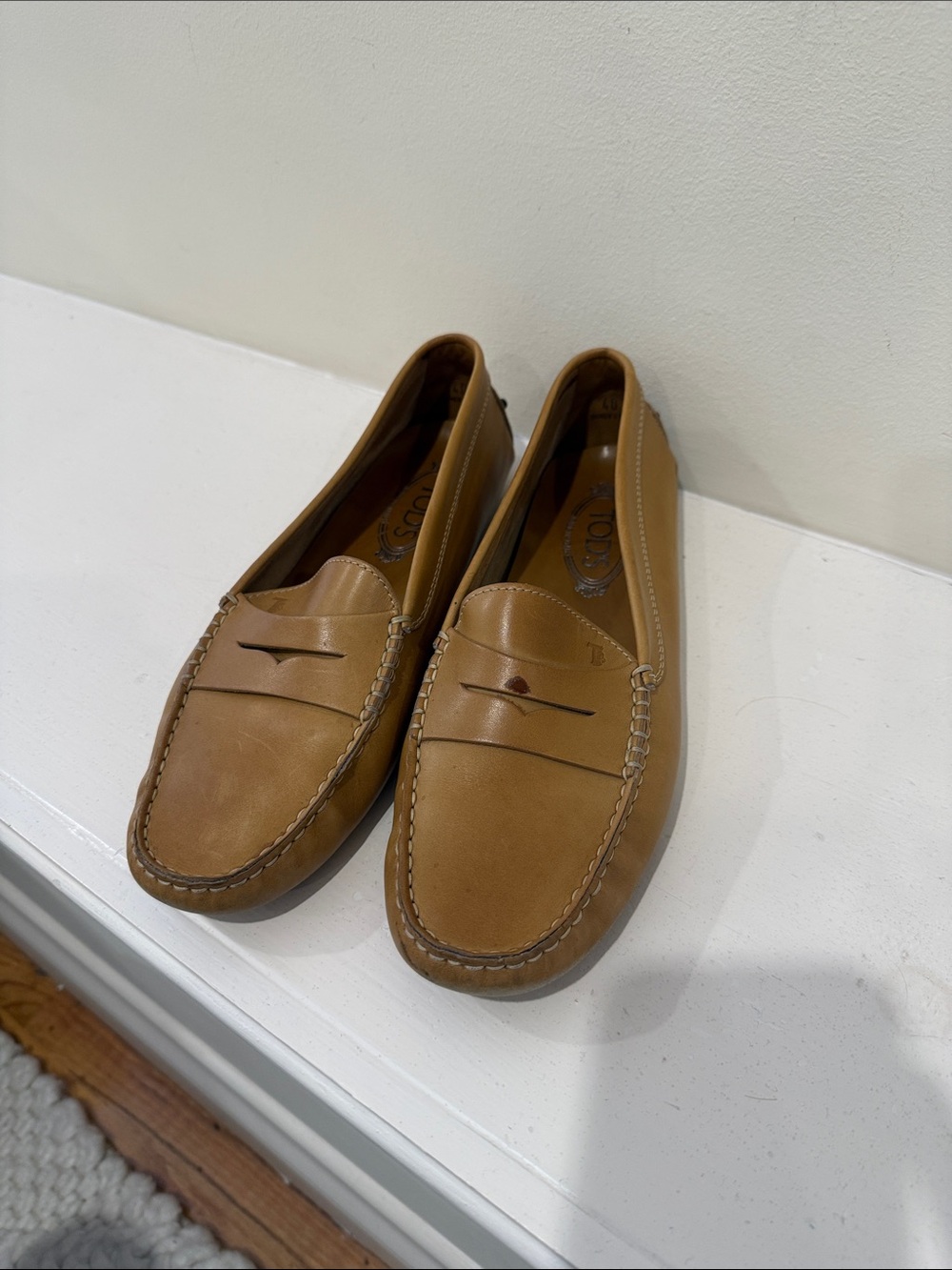 Tod's Tan Leather Penny Loafers